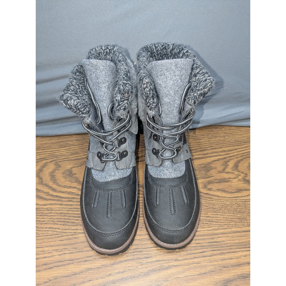 Rock & Candy by Zigi Danilyn Womens Grey Black Knit Trim Duck Boots ZGD26 7.5